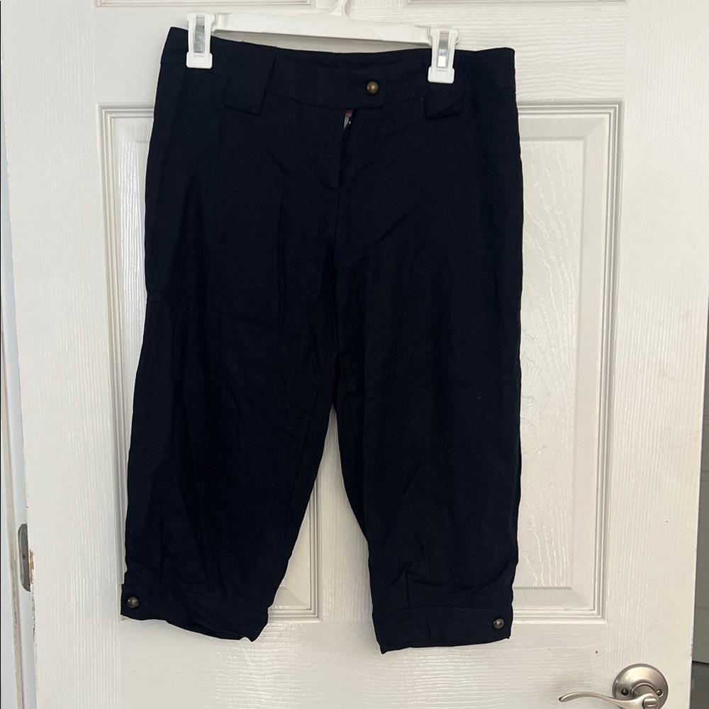 Lola Navy  Linen Blend Pants